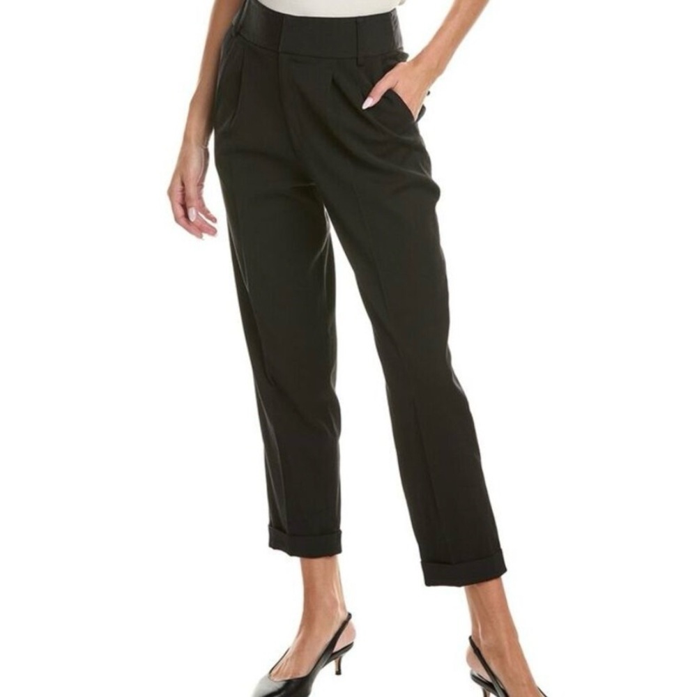 Arias Wool Blend Textured Cuffed Pleated Pant Size 4